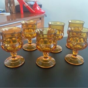 Indiana Glass Amber Goblets Set